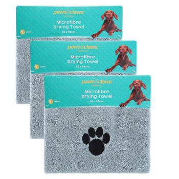 3PK Paws & Claws 60x90cm Microfiber Drying Towel