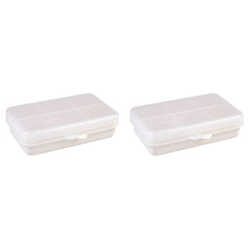 2PK Melii Luxe Snackle Box Food Storage Container w/ 6 Compartments Mini Ivory