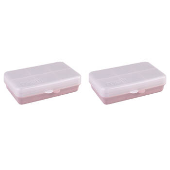 2PK Melii Luxe Snackle Box Food Storage Container w/ 6 Compartments Mini Pink