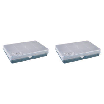 2PK Melii Luxe Snackle Box Food Storage Container w/ 12 Compartments Blue 3y+