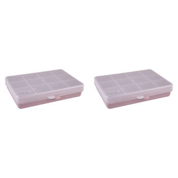 2PK Melii Luxe Snackle Box Food Storage Container w/ 12 Compartments Ivory 3y+