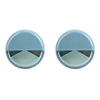 2PK Melii Luxe Round Spin Snack Container Food Storage Box 342ml Blue 3y+