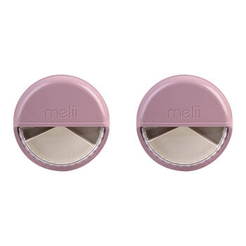 2PK Melii Luxe Round Spin Snack Container Food Storage Box 342ml Pink 3y+