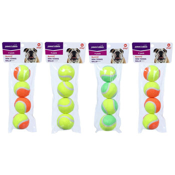 16PK Paws & Claws Mini Tennis Ball 4cm Assorted