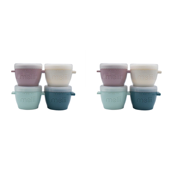 8pc Melii Luxe Snap & Go Pods Snack Food Container 40z/120ml