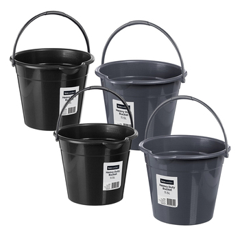4PK Boxsweden Heavy Duty Bucket With Spout 11.5Lt Assorted