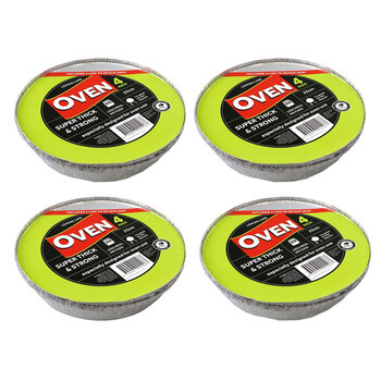 16PK Lemon & Lime Foil Container W/Lid Round 23cm Shelf Ready Pdq