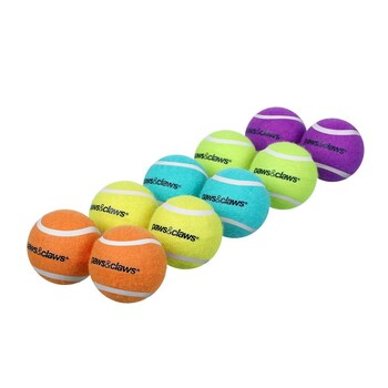 24PK Paws & Claws Tennis Balls 6cm Solid Assorted
