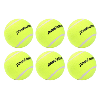 6PK Paws And Claws Jumbo Tennis Ball 10cm Assorted