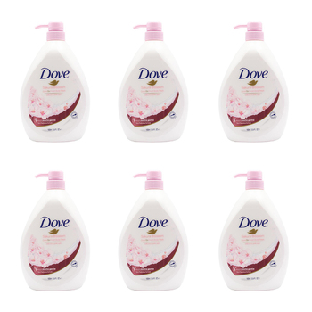 6PK Dove 1L Body Wash Liquid Bath Soap Sakura Blossom Scent