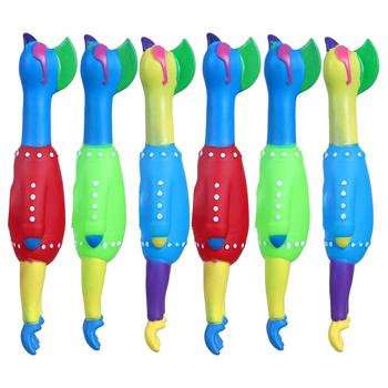 6PK Paws & Claws 25cm Vinyl Neon Squeaky Chicken - Assorted