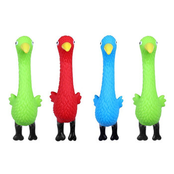 4PK Paws & Claws Vinyl Squeaky Flamingo Clip Strip 23x7.5x7cm Assorted