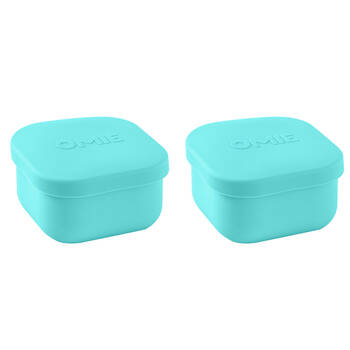 2PK Omie Omiesnack 280ml Silicone Container Lunch Box 5.58x9.65x8.89cm Teal