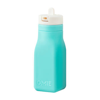 Omie Omiebottle Silicone Drink Bottle w/ Flip and Sip Straw 250ml Teal