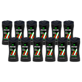 12PK Axe Africa 3-in-1 Body Face Hair Wash 250ml For Men Mandarin & Sandalwood