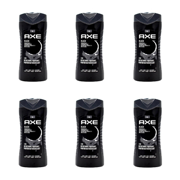 6PK Axe Black 3in1 Body Face Hair Wash 400ml For Men Frozen Pear & Cedarwood