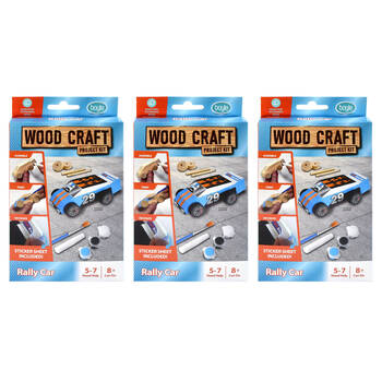 3PK Boyle Wood Craft Project Kit Rally Car Kids DIY 8y+