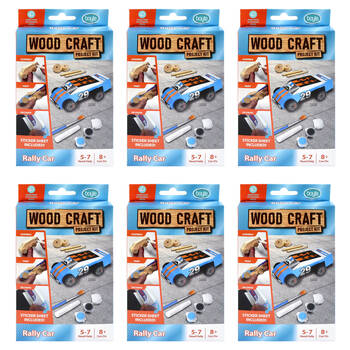6PK Boyle Wood Craft Project Kit Rally Car Kids DIY 8y+