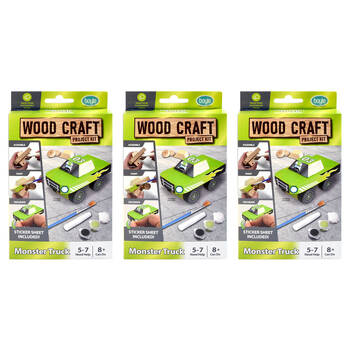 3PK Boyle Wood Craft Project Kit Monster Truck Kids DIY 8y+