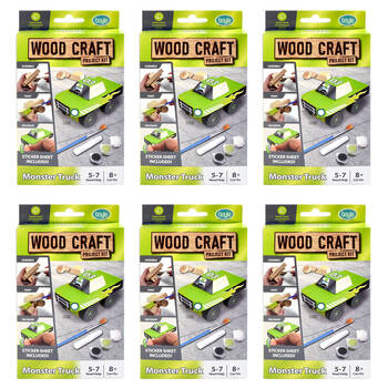 6PK Boyle Wood Craft Project Kit Monster Truck Kids DIY 8y+