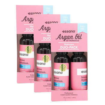 3PK Essano Argan Oil Of Morocco 50ml Shampoo & Conditioner Duo Pack Dry Hair