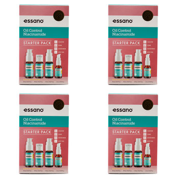 4x 4pc Essano Oil Control Niacinamide Self Care Starter Pack