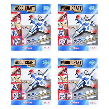4PK Boyle Wood Craft Project Kit Jet Plane Kids DIY 9y+