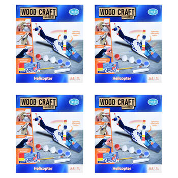 4PK Boyle Wood Craft Project Kit Helicopter Kids DIY 9y+
