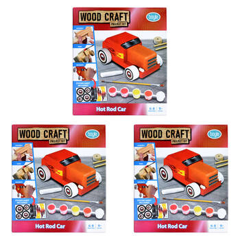 3PK Boyle Wood Craft Project Kit Hot Rod Car Kids DIY 9y+