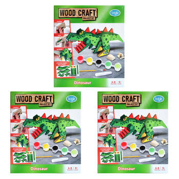 3PK Boyle Wood Craft Project Kit Dinosaur Kids DIY 9y+