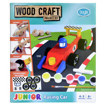 Boyle Wood Craft Project Kit Junior Racing Car Kids DIY 6y+