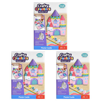 3PK Boyle Crafty Creators Plaster Castle Paint Kit Kids DIY Craft 7y+