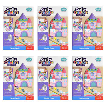 6PK Boyle Crafty Creators Plaster Castle Paint Kit Kids DIY Craft 7y+