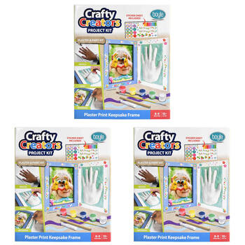 3PK Boyle Crafty Creators Plaster Print Keepsake Frame Project Kit Kids DIY 10+