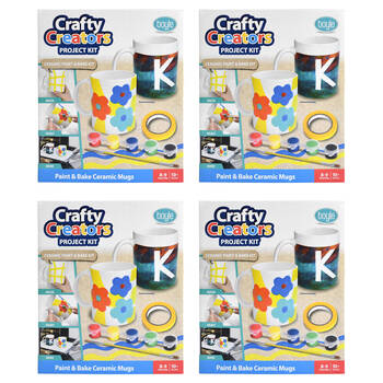 4PK Boyle Crafty Creators Ceramic Paint & Bake Mugs Project Kit Kids DIY 10y+