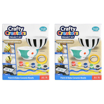 2PK Boyle Crafty Creators Ceramic Paint & Bake Bowls Project Kit Kids DIY 10y+