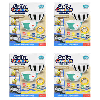 4PK Boyle Crafty Creators Ceramic Paint & Bake Bowls Project Kit Kids DIY 10y+