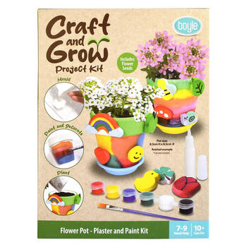 Boyle Craft & Grow Plaster & Paint Kit Flower Pot w/Seeds Kids Activity 10+