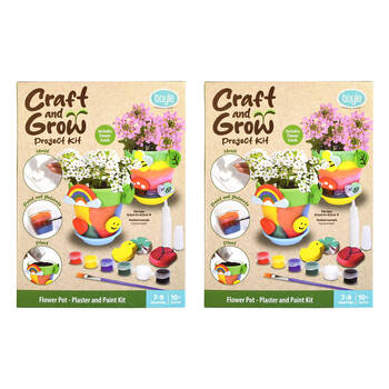 2PK Boyle Craft & Grow Plaster & Paint Kit Flower Pot w/Seeds Kids Activity 10+