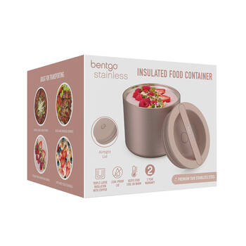 Bentgo Stainless Steel Insulated 560ml Food Container 13x10.4cm Rose Gold