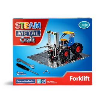 STEAM Metal Craft 18cm Forklift DIY Construction Kit Toy Kids 8y+