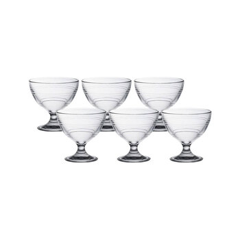 6pc Duralex Gigogne Dessert Cups 250ml Capacity Clear