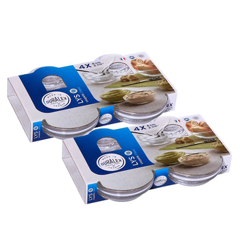 2x 4pc Duralex Lys Stackable 6cm Cooking/Kitchen Glass Durable Ingredient Dish/Bowl 35ml