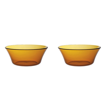 2PK Duralex Lys 23cm/2.2L Glass Salad Bowl Round - Amber