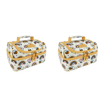 2PK Sachi Style 235 Insulated Double Decker Lunch Bag 25.5x17x14cm Busy Bees
