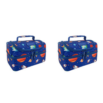 2PK Sachi Style 235 Insulated Double Decker Lunch Bag 25.5x17x14cm Outer Space