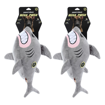 2PK Paws & Claws 50cm Angry Shark Mega Plush - Grey