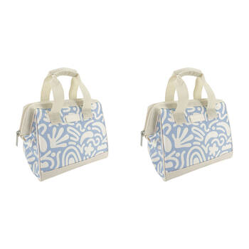 2PK Sachi Style 34 Insulated Leak-Proof Lunch Bag 24x17x22cm Blue Squiggles