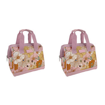 2PK Sachi Style 34 Insulated Leak-Proof Lunch Bag 24x17x22cm Retro Floral