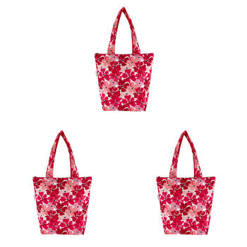 3PK Sachi Insulated Market Tote Grocery Carry Bag 27x15x38cm Red Poppies